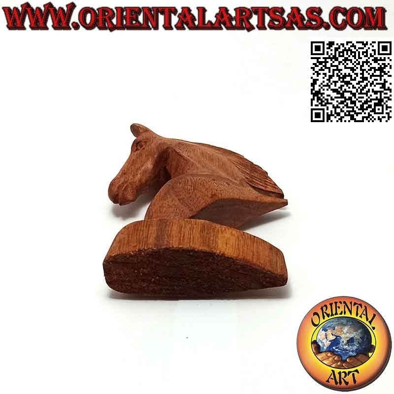 12 cm Pferdekopfskulptur aus amerikanischem Kiefernholz