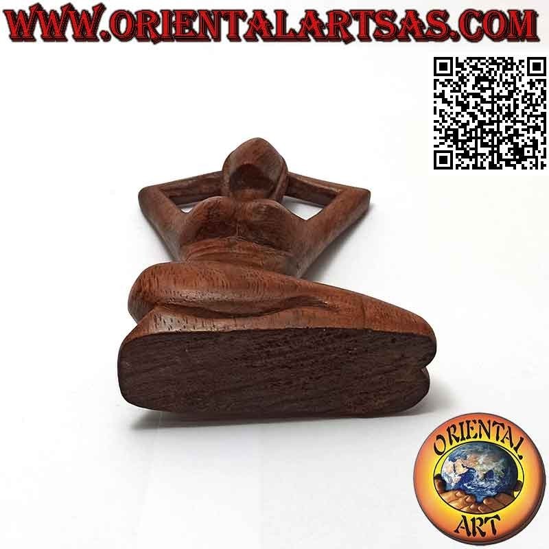 Abstract style "woman posing" sculpture in suar wood, 10 cm (C)