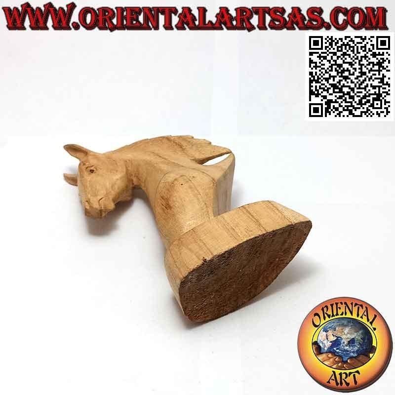 Sculpture tête de cheval en bois de pin américain de 15 cm