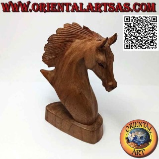 Horse head sculpture in American pine wood 20 cm