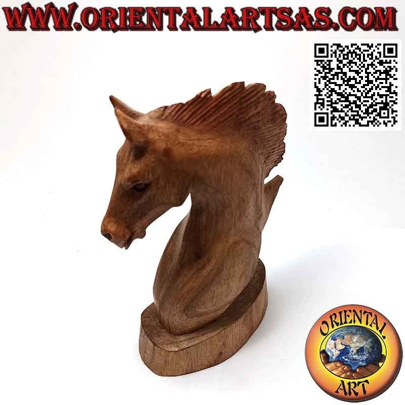 Horse head sculpture in American pine wood 20 cm