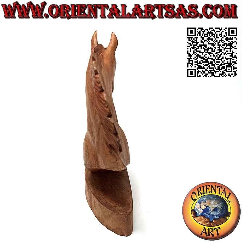 Sculpture tête de cheval en bois de pin américain 20 cm
