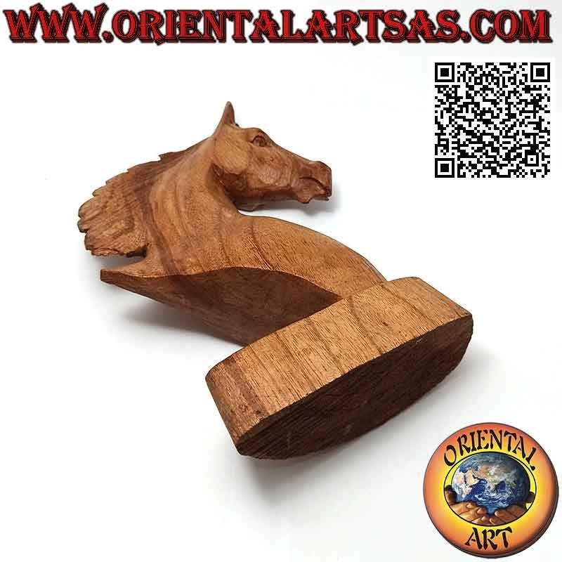 Pferdekopfskulptur aus amerikanischem Kiefernholz 20 cm