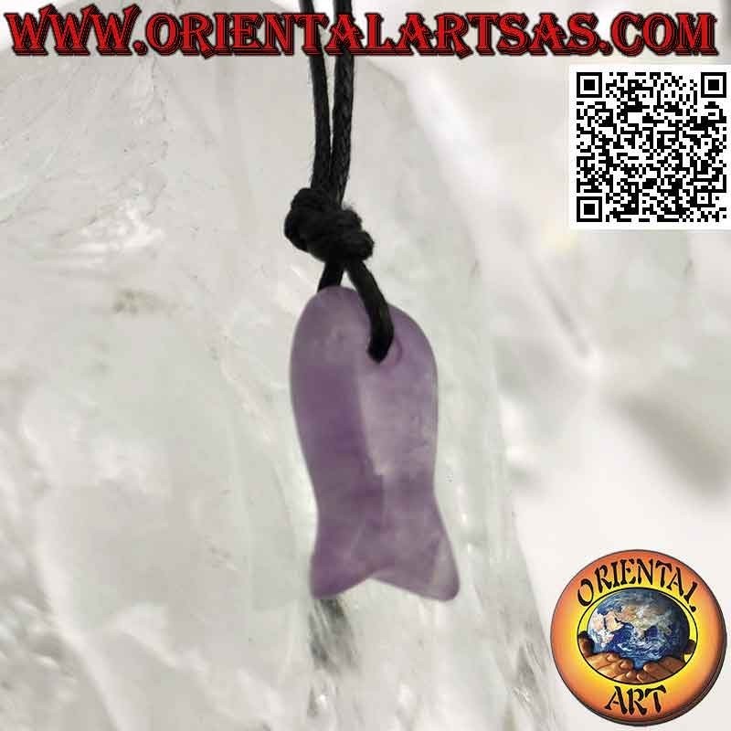 Lucky Amethyst Fish Pendant | Oriental Art