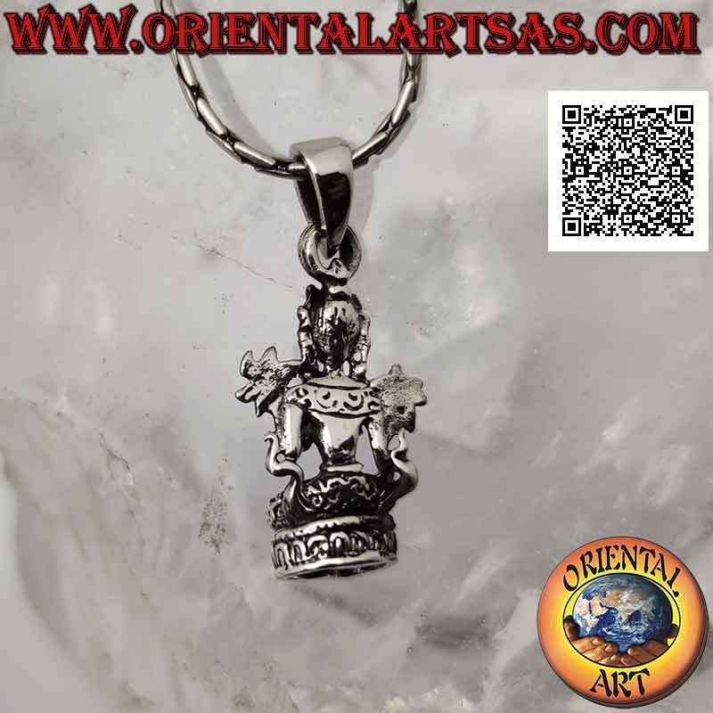 Colgante de plata, estatua de Lakshmi o Laxmi (deidad hindú de la abundancia, la belleza y la fertilidad)