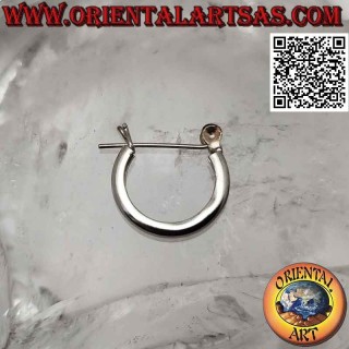 Silver earrings, 2 x 14 mm pirate-style smooth circles (lever)