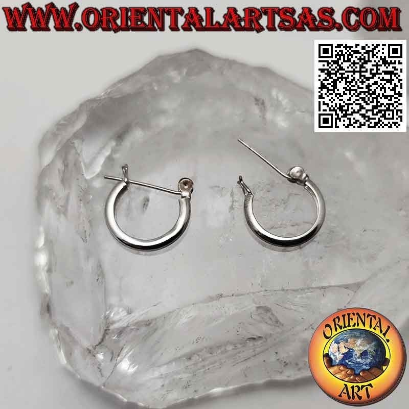 Boucles d'oreilles en argent, 2 x 14 mm cercles lisses façon pirate (levier)