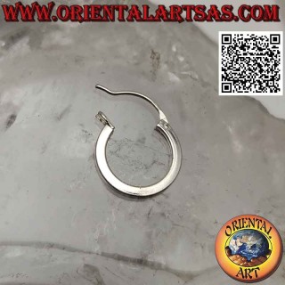 Silver earrings, 2 x 14 mm square section smooth circles (lever)