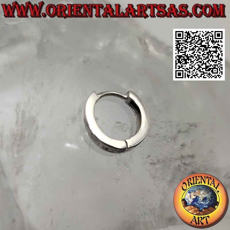Boucles d'oreilles en argent, 2 cercles lisses section carrée 12 mm (clic)