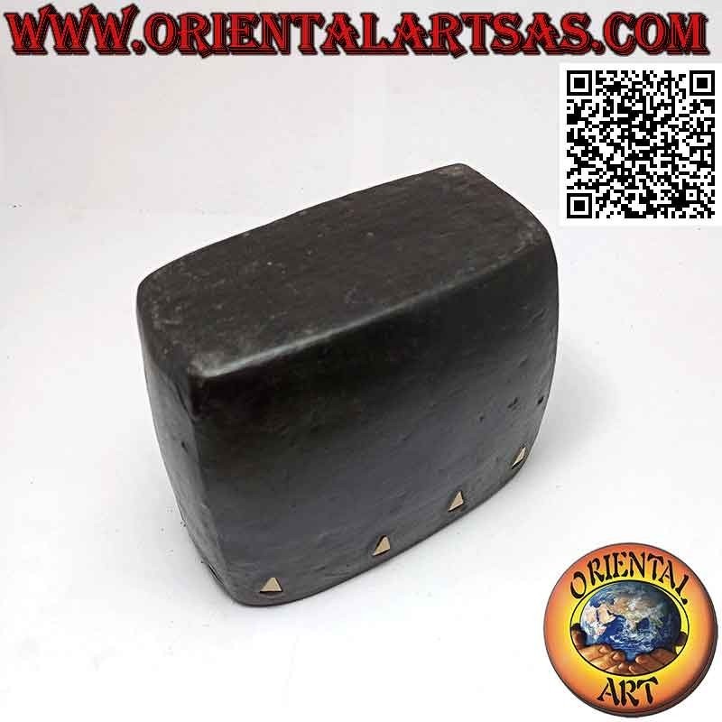 Porte-stylo rectangulaire traditionnel Lombok avec inserts triangulaires en résine, en terre cuite