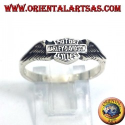 Silver ring Harley Davidson with wings