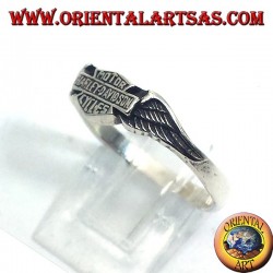 Anillo de plata de Harley Davidson con las alas