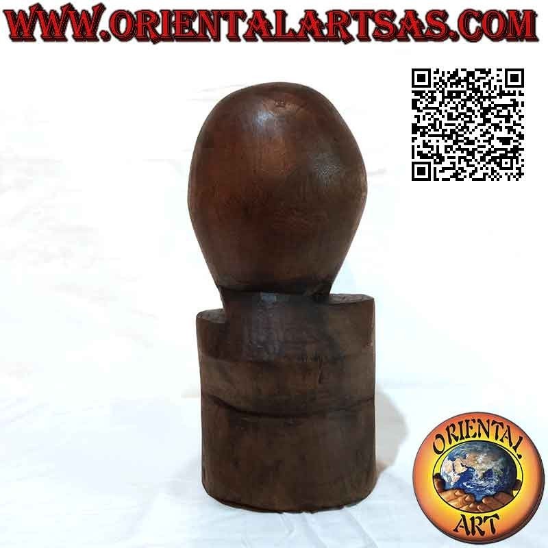 Neuseeländische Maori-Kopfskulptur aus Teakholz 32 cm (einzelner Block)