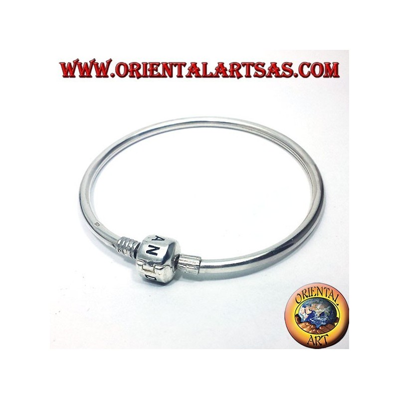 in stiff silver bracelet for charms