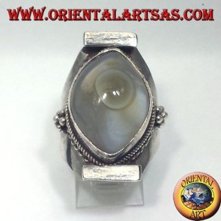 Anello in argento con agata occhio di Shiva