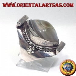 anillo de plata con ágata ojo de Shiva