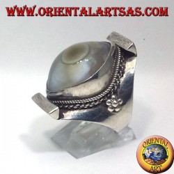 bague en argent avec agate oeil de Shiva