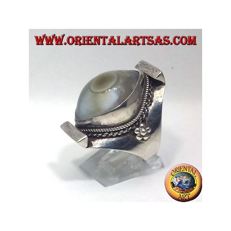 bague en argent avec agate oeil de Shiva