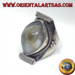 Anello in argento con agata occhio di Shiva