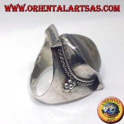 bague en argent avec agate oeil de Shiva