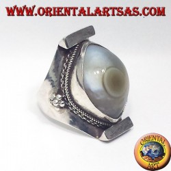 bague en argent avec agate oeil de Shiva