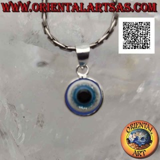 Silver pendant, the eye of Allah (amulet against evil eye and bad luck) 9 mm Ø