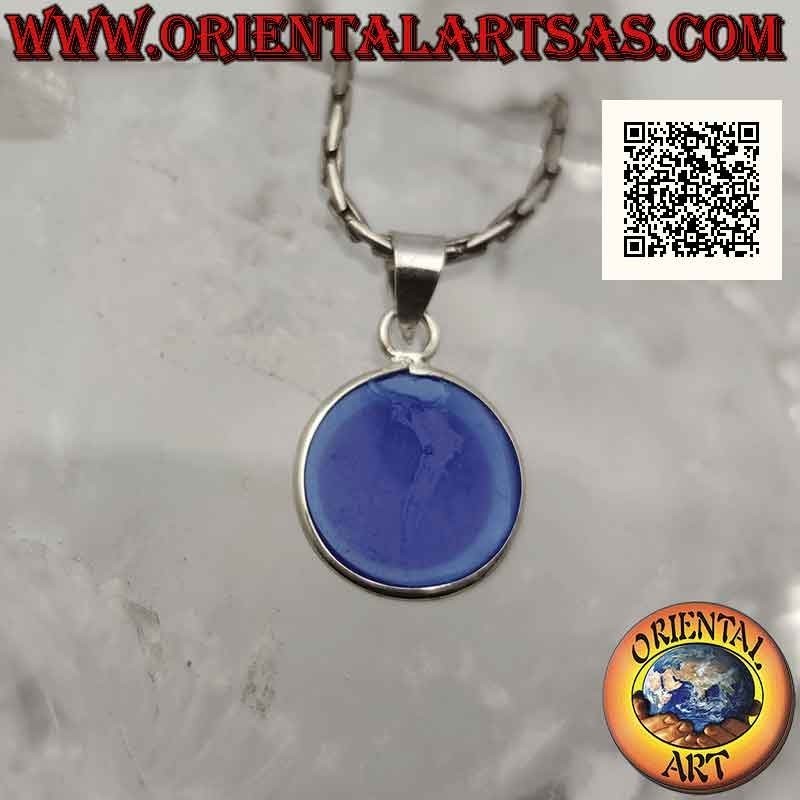 Ciondolo in argento, l'occhio di Allah (amuleto contro il malocchio e la sfortuna) 13 mm Ø