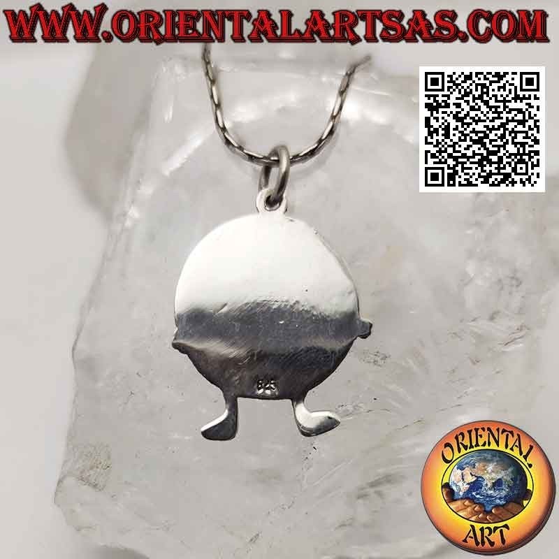 Colgante de plata, el sol como personaje de dibujos animados