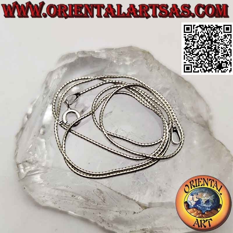Collier chaîne en argent 925‰, lien "serpent" thaïlandais (1 mm d'épaisseur)
