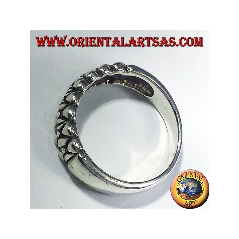 Silver ring, notched band
