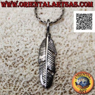 Ciondolo in argento piuma dei nativi d'America (simbolo di purificazione) da 30 mm