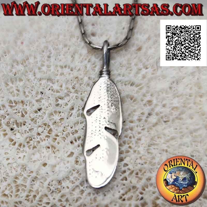 Ciondolo in argento piuma dei nativi d'America (simbolo di purificazione) da 30 mm