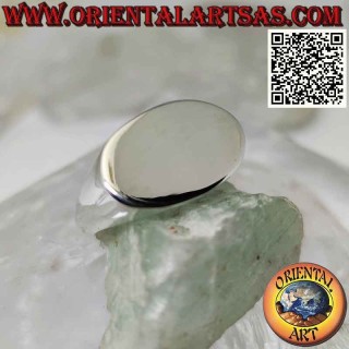 Anillo cruz plana ovalada plata lisa (12 x 20 mm)