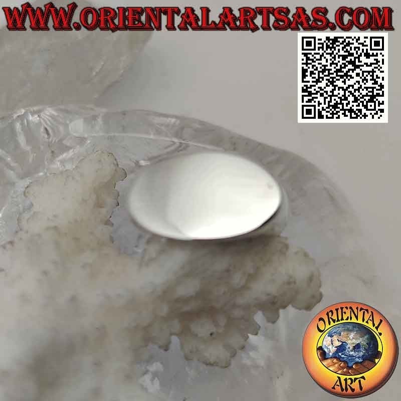 Anello in argento liscio ovale trasversale piatto (12 x 20 mm)