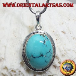 Colgante de plata con turquesa natural tibetano