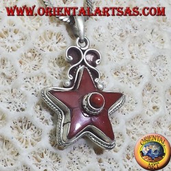 pendentif en argent naturel Corail Étoile