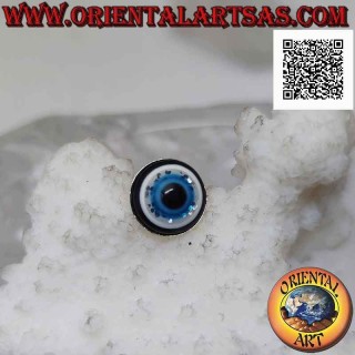 Mini orecchino in argento, l'occhio di Allah (amuleto contro il malocchio e la sfortuna)