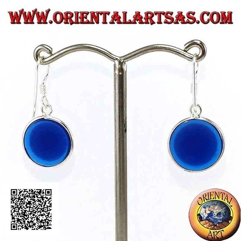 Pendientes de plata, el ojo de Alá (amuleto contra el mal de ojo y la mala suerte) Ø 13 mm