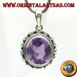 pendentif en argent avec belle véritable Améthyste naturelle