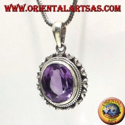 Silber Anhänger mit schönen echten natürlichen Amethyst