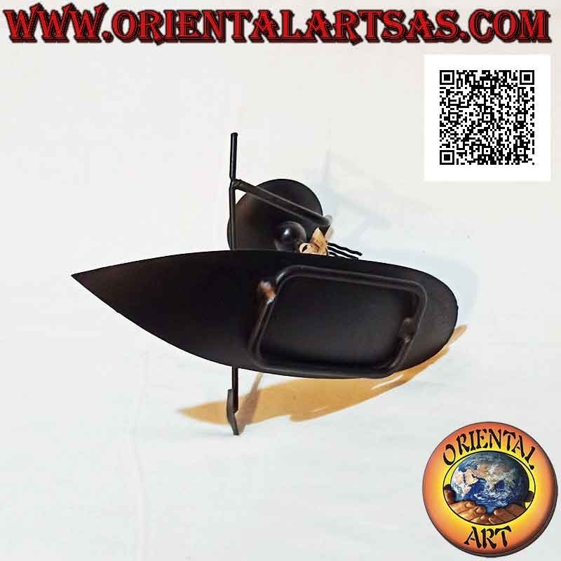 Handgefertigter Kerzenhalter "Fährmann auf Boot" aus Schmiedeeisen