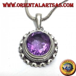 pendentif en argent avec belle véritable Améthyste naturelle