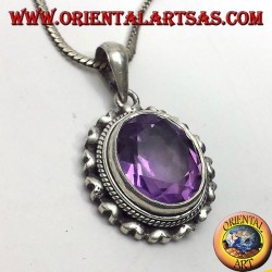 pendentif en argent avec belle véritable Améthyste naturelle