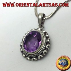 pendentif en argent avec belle véritable Améthyste naturelle