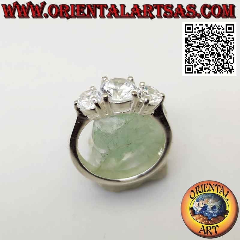 Anillo "trilogía" de plata con engaste de tres circonitas redondas