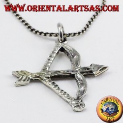 silver pendant bow with arrow