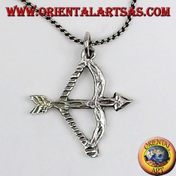 silver pendant bow with arrow