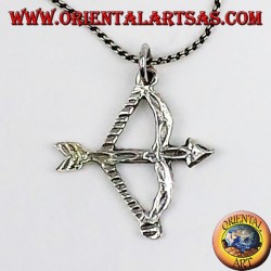 silver pendant bow with arrow