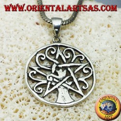Silber Anhänger, Baum des Lebens mit pentacle