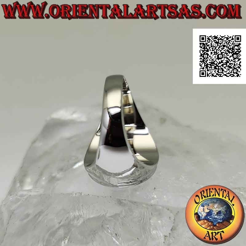 Anillo de plata con ónix redondo plano sobre marco liso ligeramente canteado Ø 15 mm